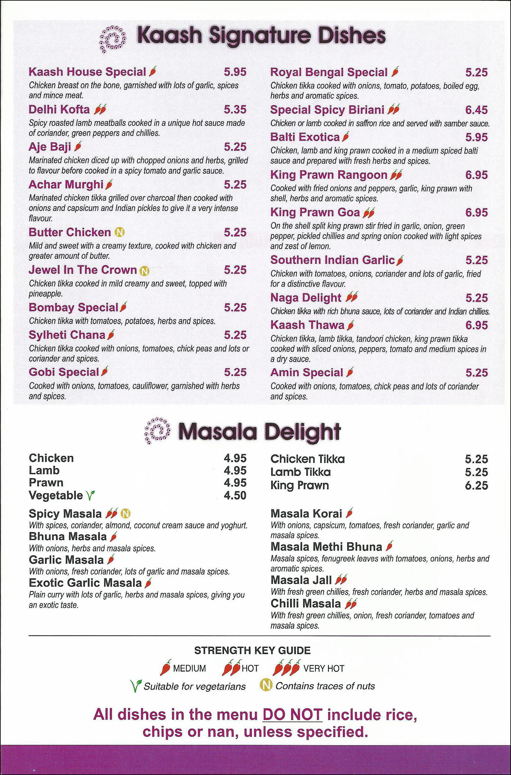 Menu Front Page