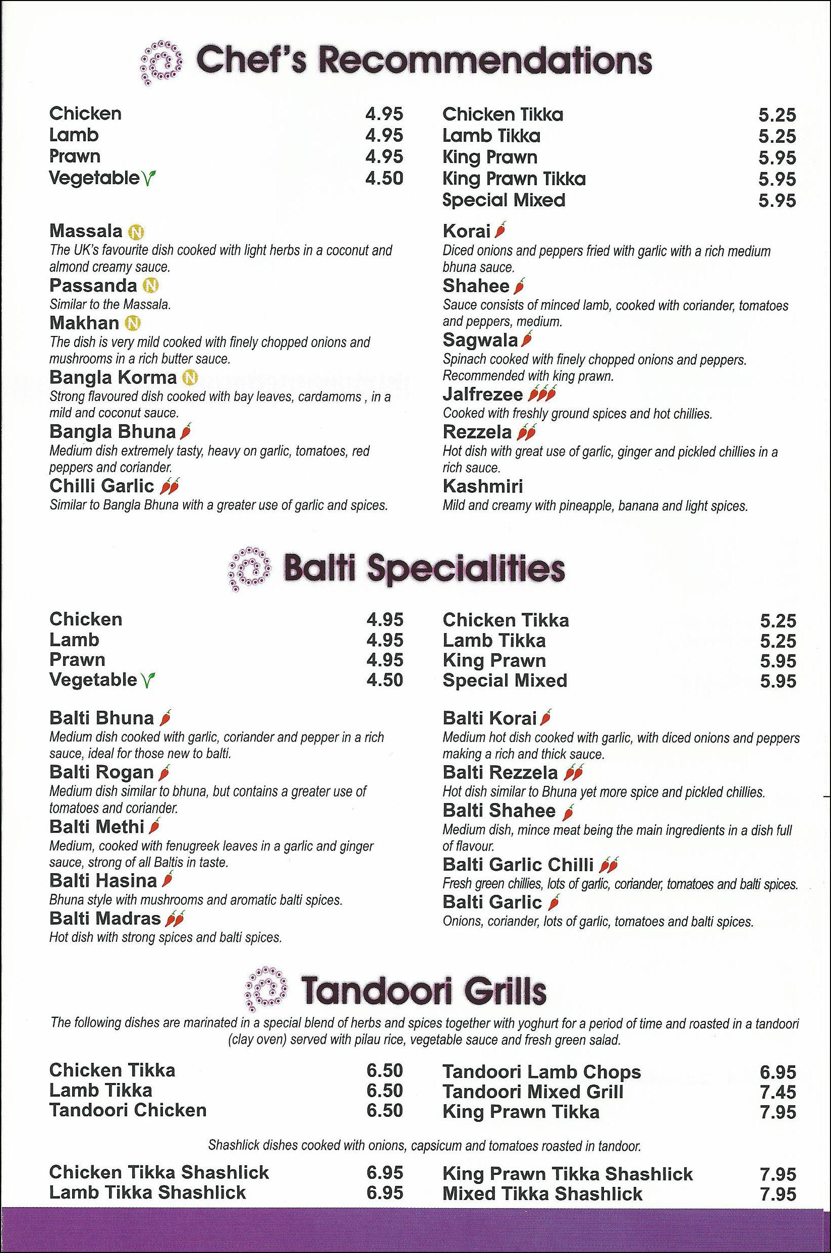 Menu Front Page