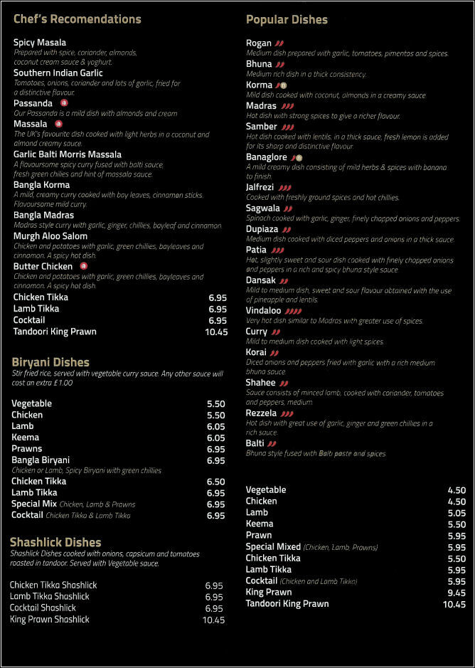 Menu Front Page