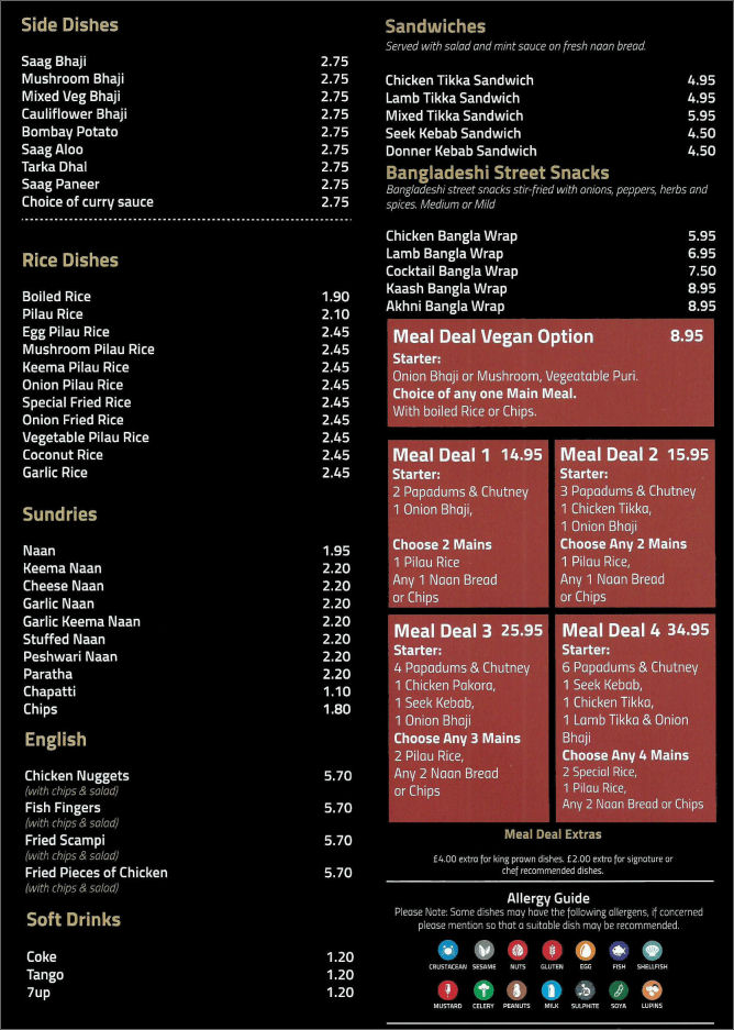 Menu Front Page